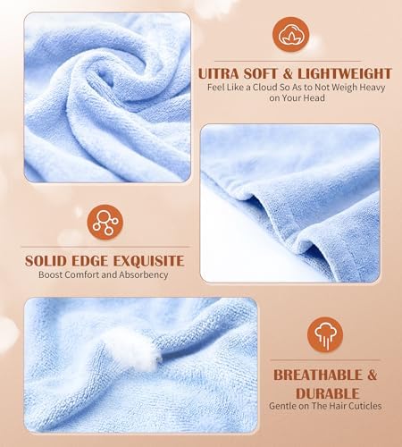 POPCHOSE Microfiber Hair Towel Wrap, Ultra Absorbent, Fast Drying, No Frizz, Soft, Lightweight, Durable, Easy to Use, Lifetime Service - Image 3