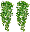 Fake Hanging Plants Vines(2pcs)for Room Decor, Artificial Ivy Greenery Garlands for Home Bedroom Living Aesthetic Kitchen Office Wall Patio Bookshelf,Indoor,Outdoor Farmhouse Decorations(No flowerpot) by Unknown