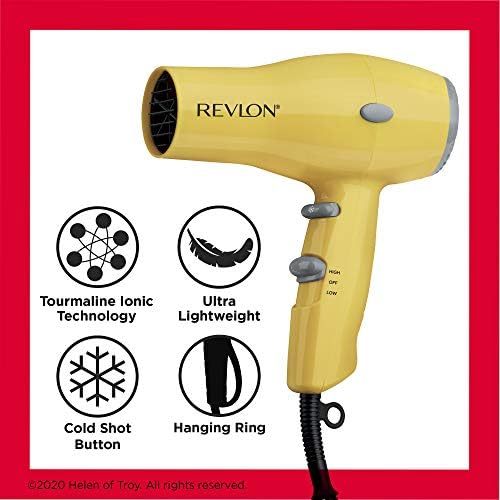 REVLON Compact Ionic Travel Hair Dryer, 1875 Watt, Yellow - Image 5