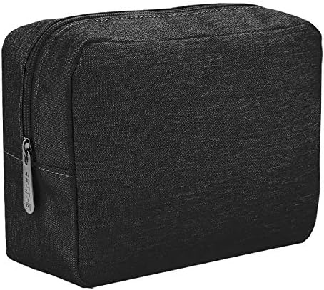 E-Tree Makeup Bag, Big Travel Make up Pouch, Zipper Large Cosmetic Brush Skin Care Case, Toiletry Bags for Traveling Women Man,Tech Electronic Organizer,Small Canvas Storage for Personal Items,Black by E-Tree