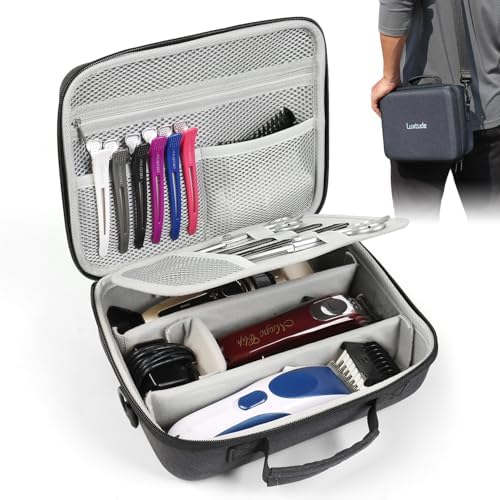 Luxtude Hair Clipper Case Travel, Hard Barber Bags for Clippers and Supplies by Luxtude