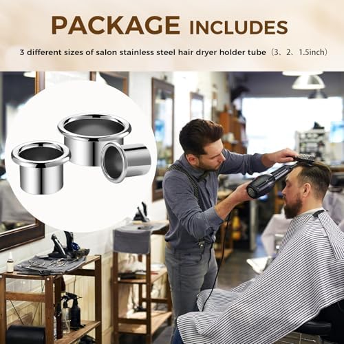 MorningRo 3 Pcs Hair Dryer Holder Insert, Sliver, 3"+2"+1.5" - Image 3