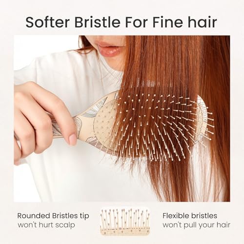 AIMIKE Paddle Hairbrush for Women & Kids Fine Hair, Wet & Dry - Image 3