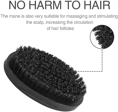 360 Curved Medium Wave Brush with Firm Boar Bristles for Cultivating Waves, Wolfing and Beards - Great Gift for Men - Image 3