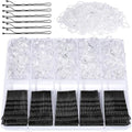 YGDZ 750PCS Bobby Pins Black Kit, 250 Hair Pins for Women, 2 Inch Wave Bobby Pins for Black Hair, 500 Clear Elastic Hair Ties, Bulk Hair Pin for Buns, Hair Accessories for Women, Kids, Girls by YGDZ