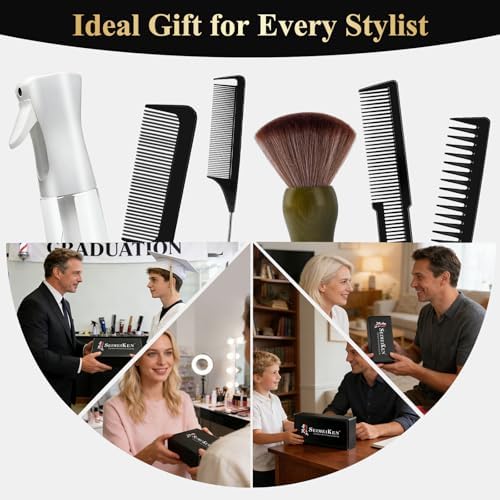 16 PCS Professional Barber Comb Set, Carbon Fiber Combs & Brush - Image 6
