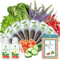 Assorted Seed Pods for All Hydroponics Growing Systems, 8 Pods with 600+ Seeds of Romaine, Basil, Cherry Tomato, Cucumber, Cayenne Pepper and Lavender by HiHOYA
