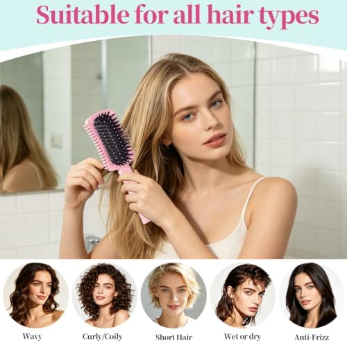 Auhrjomra Curl Defining Brush Pink, Volume Curly Hair Brush for Effortlessly Detangling Shaping and Styling Women's Curls, Waves & Coils, Curly Hair Products, Reduce Frizz - Image 4
