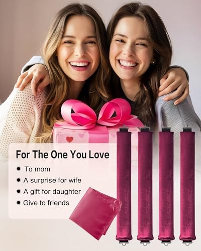 Seritant Heatless Curls Overnight with Satin Head Scarf, Velvet Hair Rollers for Blowout Look, No Heat Curling Rod for Long Thick Hair, Soft Sleep In Flexi Rods - Image 7