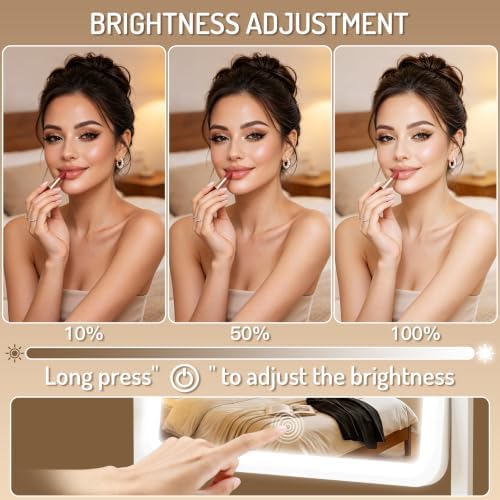 CraftCraze Makeup Mirror with Lights Vanity Mirror Dimmable|14"x12" White - Image 4