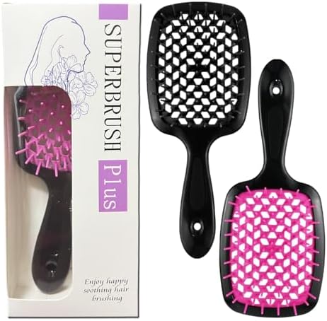 2PCS Detangling Hair Brush, Detangling Hair Brush,Detangling Brush for Curly Hair, Wet and Dry Detangle Brush,Scalp Massage Brush (Black+Pink). by Unknown