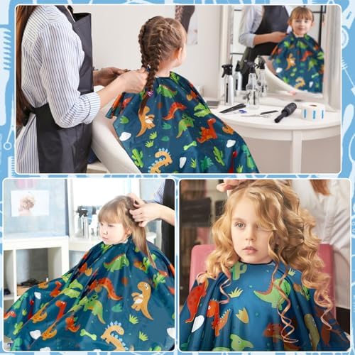 FEBSNOW Kids Hair Cutting Cape, Professional Barber Cape with Duster Brush - Image 5