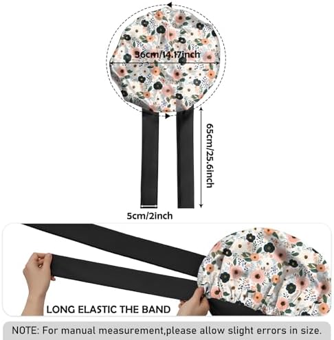 Satin Hair Braid Bonnet for Sleeping Double Layer Elastic Wide Soft Tie Band Hair Silk Lined Sleep Cap Women Girls - Image 2