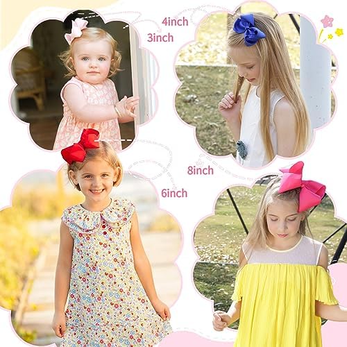 Oaoleer Hair Bows for Girls, 30 Colors 6 Inch Grosgrain Ribbon Hair Bows Clips Alligator Clips Barrettes Hair Accessories, Back to School, Party, Photography, Christmas, Travel - Image 6