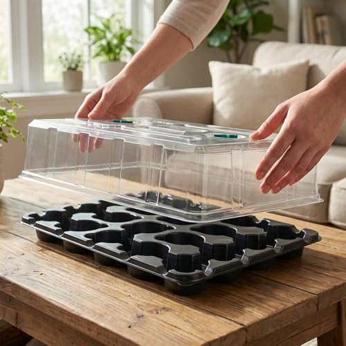 4 Pack 20 Cell Seed Starting Trays with 4 Vented Humidity Domes - Image 4