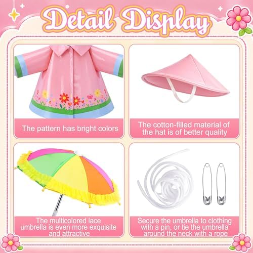DECOHS 2 Set Raincoat Porch Goose Outfits, Summer Lawn Goose Statue Cloth - Image 3