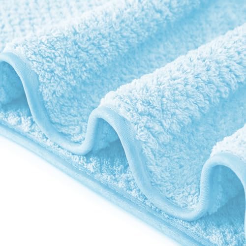 MaopaoBeauty 6 Pack Washcloth Set - Quick Drying & Absorbent Microfiber Gym Towels 13x13 inches - Lightweight & Thin Yoga Towels - Multi-Purpose Camping Towels for SPA, Hotel & Bathroom, Light Blue - Image 5