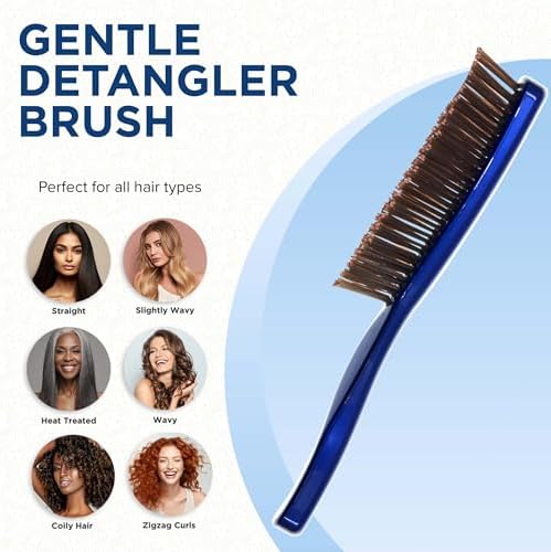 GIORGIO Hair Brush for Men and Women, Gentle Mini Detangler Hair Brush for Thick Hair, Scalp Massager Brush, Travel Detangling Brush, All Hair Types - Blue, 1 Count - Image 5