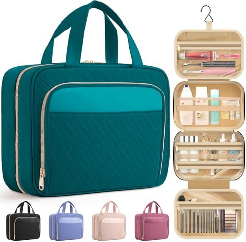 HOTOR Hanging Travel Toiletry Bag Women Men, Teal, Medium by HOTOR