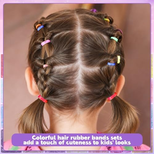 BESARME 1500 Mini Hair Rubber Bands Set with Styling Tools, 28 Colors - Image 6