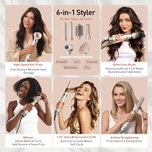 Mythsight StyleVibe 6-in-1 Air Styler with Hair Dryer & Auto-Wrap Curl L/R - Image 5