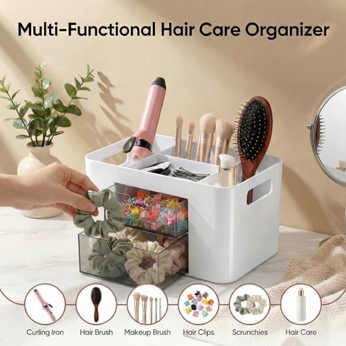 Hair Accessories Organizer for Girls, 2 Drawers & 3 Slots, White - Image 6