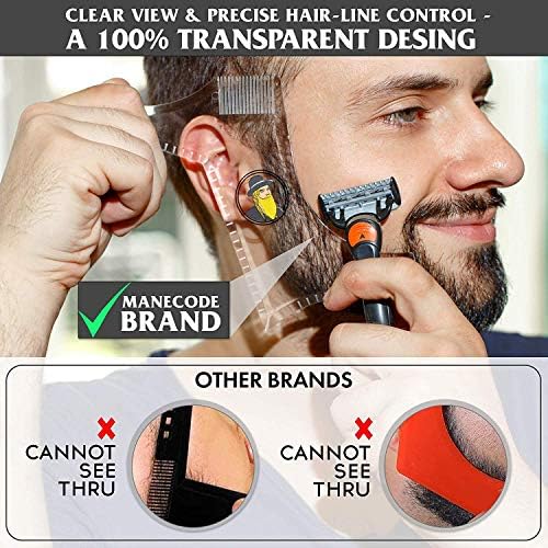MIKEBE Beard Shaping & Styling Tool With Comb for Perfect line up & Edging For Men's Jaw Cheek/Neck Line, Symmetric/Curve/Step Cut Works with Any Beard Razor Electric Trimmers or Clippers - Image 5