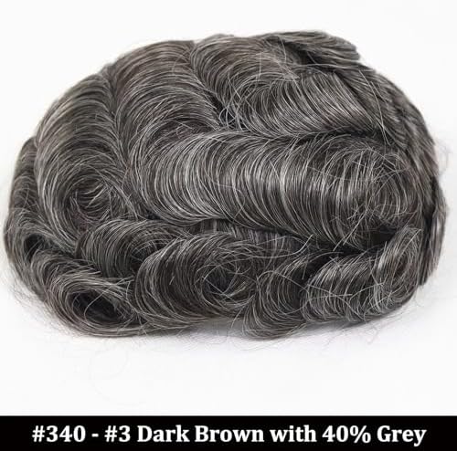 blazingfire 0.06mm V-Loop Thin Skin Toupee for Men Human Hair System #340 - Image 2