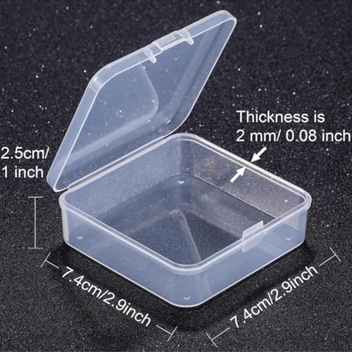 Jetec 18 Pieces Small Clear Plastic Storage Box, 2.9 x 2.9 x 1 Inch - Image 2
