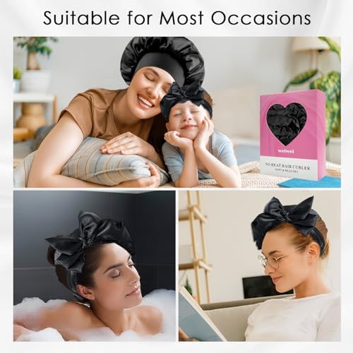 weiwei Satin Heatless Curlers Hair Curler, No Heat Curls Overnight Hair Curlers to Sleep In Overnight Curls Headband, 70" Hair Curlers No Heat, 9 Pcs Satin Heatless Curling Set for Women Long Hair - Image 5