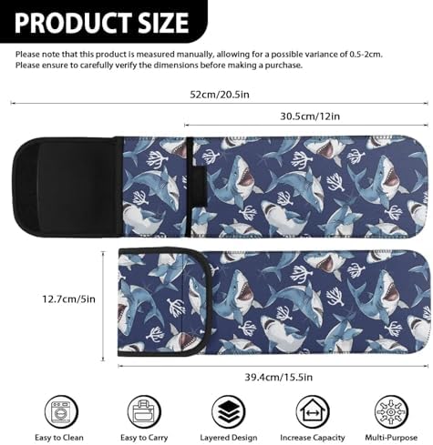 Heat Resistant Neoprene Curling Iron Holder Cover Bag Flat Iron Travel Case for Hair Tools Curling Iron Organizer Bag or Travel Daily Use, 15 x 5 Inches Shark - Image 5