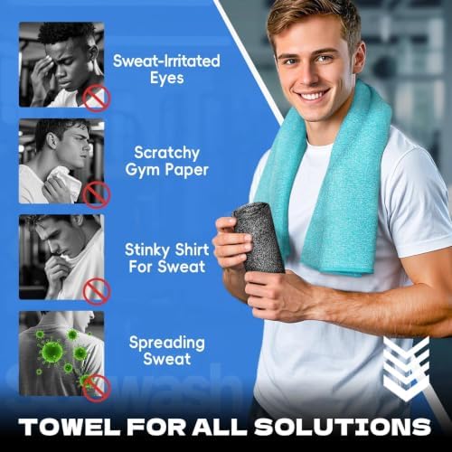 Microfiber Gym Towels for Showering Working Out Quick Dry Negative ions Large Middle Small Sizes Lightweight Gym Towel for Men Women Tennis Sports Towels for Body Hot Yoga Fitness Essentials - Image 3