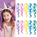 Rainbow Curly Hair Extensions with Ribbon for Halloween, 10 PCS by Z-CHARMMY