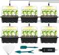 6-Set Seed Starter Tray with Grow Light, Seed Starting Trays Kits with Timing Controller Adjustable Humidity Domes Heightened Lids(12-Cells Per Tray) by LYDTICK