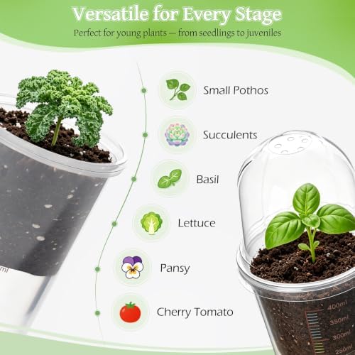 30 Pack 3.5" Self Watering Propagation Pots, Seed Starter Cups with Dome - Image 5