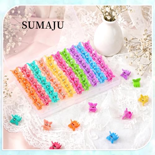 SUMAJU 80Pcs 0.6In Mini Butterfly Hair Claw Clips for Women Girls Barrettes - Image 3