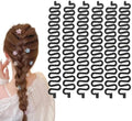 6 PCS Black 7.5inch DIY Fishbone Braid Tool with Clips - French Centipede Plastic Stick Magic Twist Bun Maker Hair Accessories for Girl Lady Women by Unknown