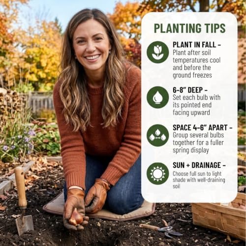 25 Estella Rijnveld Tulip Bulbs for Fall Planting | Red White Parrot Blooms - Image 6