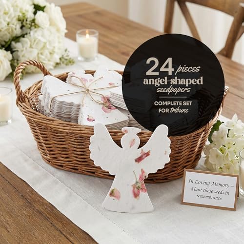 24 Pink Angel Plantable Memorial Gift Tags - Image 3