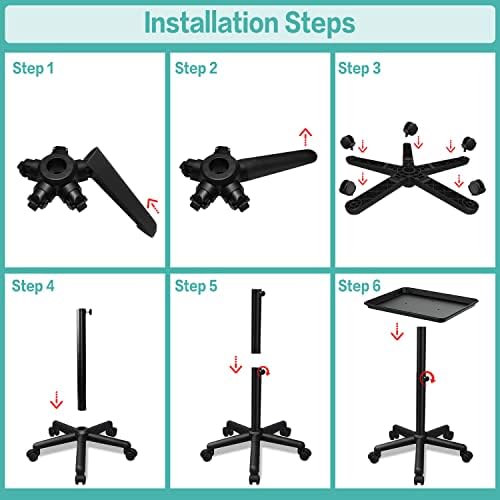 Salon Tray on Wheels, Salon Rolling Tary easy to install Black - Image 7