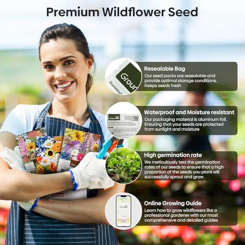 Groundio 25,000+ Wildflower Seeds Mix 1 Oz, 24 Varieties Perennial & Annual Seeds for Hummingbirds and Butterflies, High Germination Flower Seeds Throw and Grow to Plant Outside, No Filler - Image 5