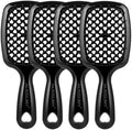 4 Pack Vented Detangling Hair Brush - Detangler Hairbrush with Soft Bristles for Effortless Tangle Free - Ideal for Wet Dry or Curly Damaged Hair for Women Men Kids by Aussumy