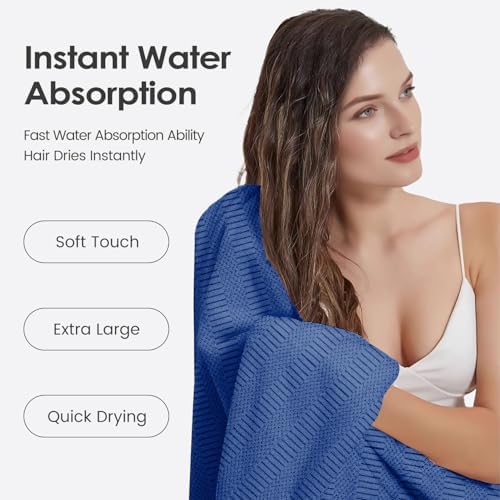 JML Microfiber Bath Towels, Navy, 30" x 60", 2 Pack - Image 4
