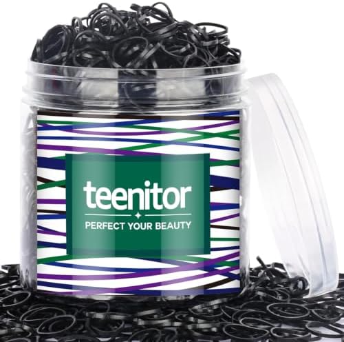 Teenitor 2000Pcs black rubber bands for Hair Small Elastic Hair ties by PERFECTYOURBEAUTY