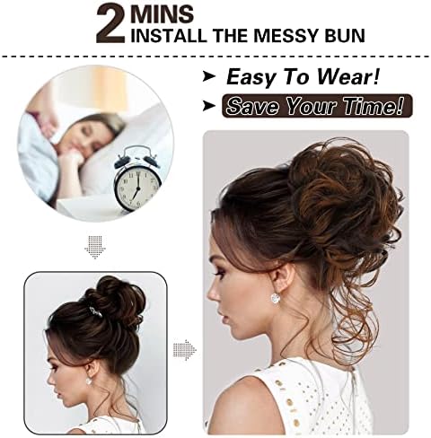 HMD 5 Pieces Messy Hair Bun Hairpiece Tousled Updo for Women - Image 3