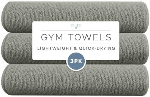 S&T INC. Microfiber Gym Towels, 3 Pack, 16" x 27", Dark Grey by STINC