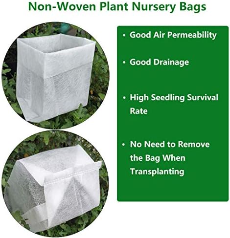 Belit Large Non-Woven Plant Nursery Bags, 25 Pcs Grow Bags Seedling Pots Container for Tree,Vegetable, Flower, Plant Grow (13.2"x15") - Image 5
