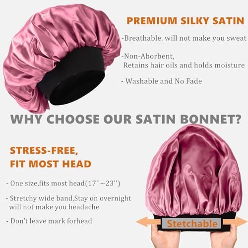 Bonnet for Men Satin Hair Bonnet for Sleeping Women Silk Hair Sleep Cap - Image 4