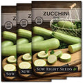 Sow Right Seeds - Grey Zucchini Seed for Planting Summer Squash Garden 3pk by SowRightSeeds