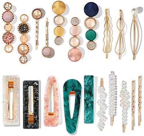 Mehayi 20 PCS Macaron Pearl Acrylic Resin Fashion Hair Clips Set, Cute Hair Barrettes Bobby Pins, Boho Fancy Hairpin Accessories Headwear Styling Tools, Gifts for Women Girls Decorative Wedding - Image 2